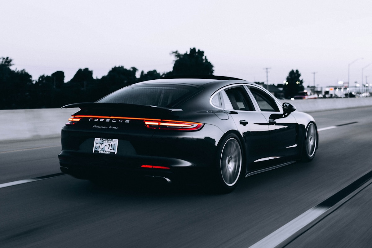 Premium car interior sunset ride